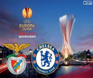 пазл Бенфика против Челси. Европы УЕФА 2012-2013 финал в Амстердам Арена, Нидерланды